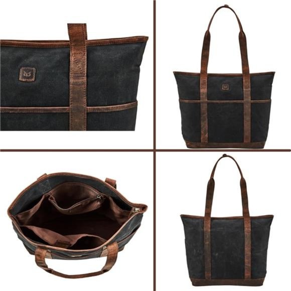 Tote Bag for Women Real Leather Shoulder Handbag Organizer - Picture 7 of 7